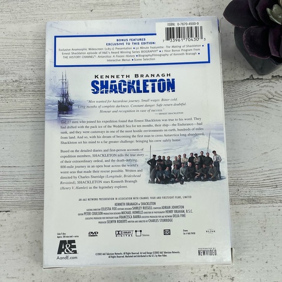 Shackelton Kenneth Branagh DVD Set Of 2 A&E Survival Story - Picture 2 of 5